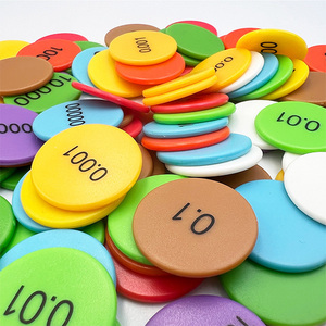 Contadores de valor de lugar de disco matemático redondo de plástico manipulativo de 1 pulgada, 300 Uds. - Product Image 3