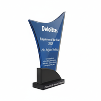 Trophée en acrylique poli de haute qualité, durable, gravé en relief, imprimé en typographie, pour récompenses d'entreprise, reconnaissance des employés, formation