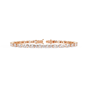 4mm Oval Lab Grown Diamond Tennis <b>Bracelet</b> High Quality 14K <b>White</b> <b>Gold</b> 18K Solid <b>Gold</b> Elegant High Luster Diamond <b>Bracelet</b> - Product Image 2