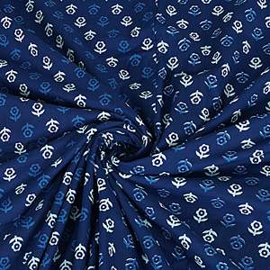 Dohar de Algodón 240 Hilos con Estampado Floral Azul Índigo para Cama Doble SHKR1023 - Product Image 4