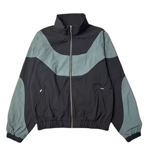 ชุดเซ็ตเสื้อแจ็คเก็ตและกางเกงวอร์มผู้ชายผ้าไนลอนกันลม แบบสองชิ้น สกรีนโลโก้ได้ ระบายอากาศดี ลายเรียบ ไซส์ใหญ่ พิมพ์ลาย สำหรับฤดูร้อน - Product Image 6