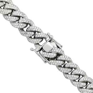 Moissanite Diamond Cuban Link Tennis <b>Chain</b> 4mm 6mm 8mm 10mm Adjustable Length Hip Hop <b>Necklace</b> <b>for</b> <b>Men</b> White Gold IGI Certified - Product Image 2