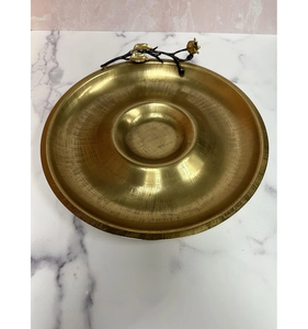 Bol à chips et trempette en aluminium finition argent, forme arrondie, plateau en métal, plateau à chips et trempette en métal, plateau à salade, dessert, fruits, nourriture - Product Image 5