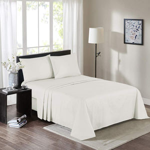 Ensemble de draps de lit en coton 100% OEM, taille Queen, vente en gros directe d'usine, couleur unie, style simple, ensemble de draps de lit 4 pièces - Product Image 6