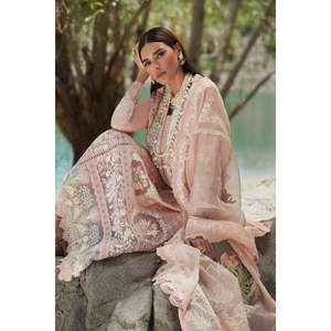 Conjunto de Traje de Lujo Crimson X Saira Shakira 2024 para Mujer, Chikkankari Affair-D2 B-TC-639, Material de Lino - Product Image 4