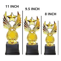 Trofeo de Metal y Plástico con Estrella Plateada Victory, Impresión UV para Premios de Competición de Tenis de Mesa, Grabado de Logotipo Personalizado, Portátil