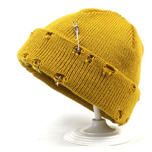 Bonnets unisexes personnalisés en jacquard avec logo tête de mort, 100 % coton, respirants et imperméables, impression personnalisée, vente en gros, étiquette unie - Product Image 1