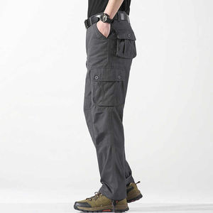 Pantalons cargo décontractés pour hommes en gros, sur mesure, avec poches latérales, finition délavée foncée, légers et anti-boulochage, en élasthanne/coton - Product Image 6