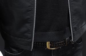 Gatsby Black Mens Real Sheepskin Aniline Leather Biker Jacket Cremallera acolchada con forro bolsillos interiores Winter New Condition2026 - Product Image 4