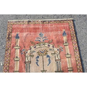 พรมขนแกะสีเบจสีแดงสไตล์วินเทจขนาด2.6 x 4.3ft ตุรกีทรงสี่เหลี่ยมผืนผ้าลายแนวแอบสแตรกต์ขนาด10มม. สำหรับห้อง - Product Image 5