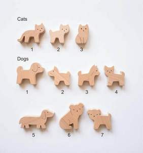 ของเล่นเล่นแบบเปิด, สัตว์ไม้จากอเมริกาเหนือ, สัตว์ป่าไม้, ตัวเลขไม้สําหรับเด็ก - Product Image 4