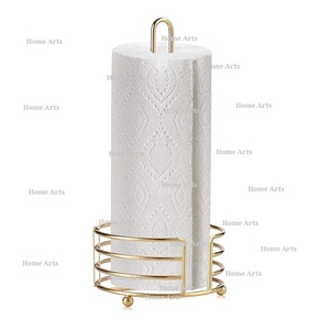 Handmade Metal Gold Color <b>Tissue</b> <b>Holder</b> Customized Size Round Shape <b>Tissue</b> <b>Holder</b> For <b>Kitchen</b> And Bathroom Use - Product Image 2