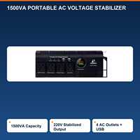 Multiprise stabilisatrice de tension 1,5 kVA 220 V, régulateur de protection contre les surtensions, facile à transporter, pour usage domestique