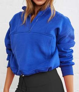 Sudaderas de manga larga con media cremallera para mujer, Jersey informal de gran tamaño, Tops, trajes de moda de otoño, ropa Y2k 2025 - Product Image 4