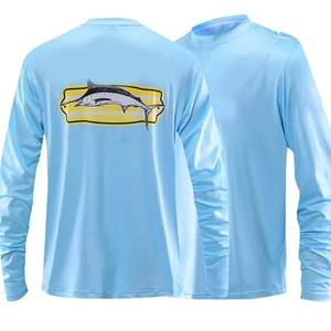 เสื้อตกปลาแขนยาวผ้าโพลีเอสเตอร์แห้งเร็วเสื้อตกปลาสำหรับผู้ใหญ่ป้องกันแสงแดดออกแบบได้ตามต้องการ - Product Image 3