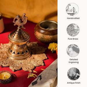 ตะเกียงทองเหลืองแบบดั้งเดิม ที่ใส่ธูปทองเหลือง ที่วางธูปหอม ของตกแต่งบ้านและวัด - Product Image 4