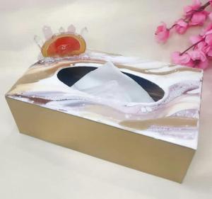 Salon résine boîte à mouchoirs Top vente décoratif à la main meilleure couverture de tissu forme carrée classique élégant fantaisie boîte à mouchoirs - Product Image 2