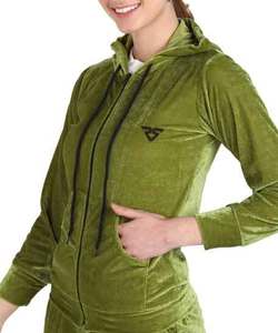 Chándal de terciopelo para mujer Verde Mujer Tallas grandes Joggers Pantalones Cremallera Conjunto Chándales de terciopelo Conjuntos Color verde Mujer - Product Image 2