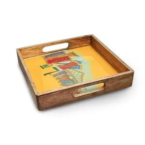 Bandeja de Servir Moderna de Madera, Esmalte de Buena Calidad, Diseño Único Impreso - Product Image 1