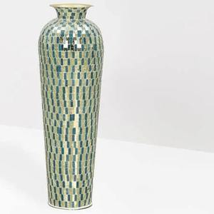 Jarrón de cristal Elate con borde dorado - Product Image 1