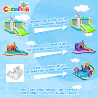 Château gonflable Cocofish, château gonflable pour enfants pour l'extérieur et l'intérieur, super cadeau pour les tout-petits avec souffleur