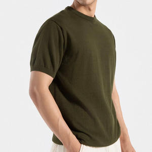 Haute qualité fil teint Jersey tricoté hommes T-Shirt 100% coton lourd respirant séchage rapide blanc en gros en vrac - Product Image 2