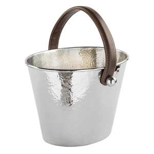 ถังน้ำแข็งสแตนเลสพร้อมด้ามจับหนังถังไวน์สำหรับบาร์และโรงแรม - Product Image 1