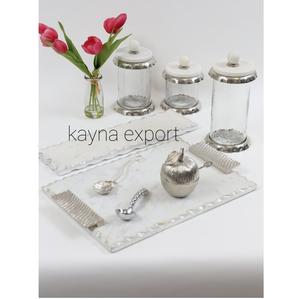 ชุดกระป๋องเก็บอาหารเคลือบทองหรูหรา พร้อมฝาปิด ถาดหินอ่อน เป็นมิตรกับสิ่งแวดล้อม ปลอดภัยสำหรับอาหาร ของตกแต่งห้องครัว คอลเลคชั่นใหม่ - Product Image 2