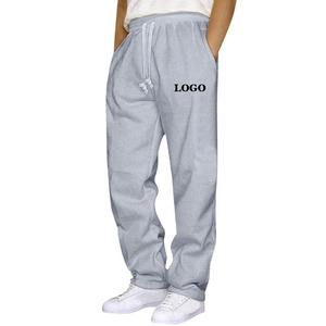 กางเกงสเวตเตอร์เอวสูงผ้าแคนวาสสำหรับผู้ชายใส่ได้ทุกวันมีสายรัดเอวยางยืดและมีกระเป๋ามีซิปขนาด XL สวมใส่สบาย - Product Image 3