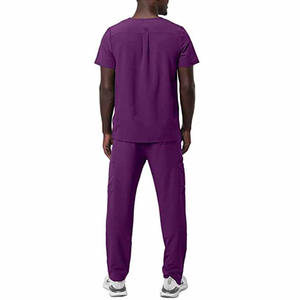 Sólido Enfermería Tops Invierno Hombres Mujeres Médico Suave Scrubs Manga corta Cuello en V Scrubs Uniformes Venta caliente Anti Shrunk Scrubs Uniformes - Product Image 1