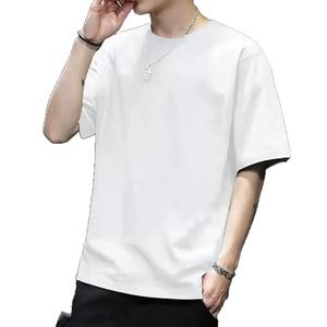 T-shirt à manches courtes en coton pour homme, décontracté, ample, couleur unie, manches courtes, t-shirt de base, haut ample polyvalent - Product Image 2