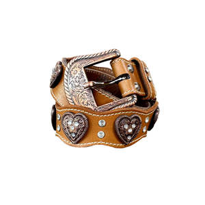 เข็มขัดหนังแท้สไตล์วินเทจคลาสสิค หัวทองเหลืองรูปหัวใจ ขนาด 40 มม. ปรับแต่งได้ - Product Image 3