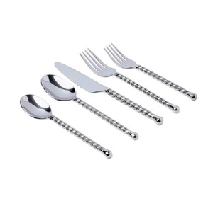 El mejor proveedor mayorista de la India, elegante juego de cubiertos con mango trenzado para servir comida de ensalada de frutas para ocasiones de boda - Product Image 1