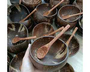 ชามกะลามะพร้าวสีธรรมชาติส่งออกจากเวียดนามเหมาะสำหรับใช้ในบ้านขายปลีกและขายส่ง - Product Image 2