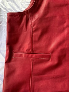 Gilet en cuir de peau de vache avec col en V de haute qualité en cuir de vachette organique 100% Out Wear gilet pour hommes/poche 5 dimensions - Product Image 3