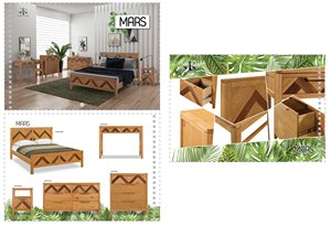 MARS Table de chevet 1 tiroir Table en bois Meubles de chambre à coucher en bois Table de chevet en bois Ensemble de chambre à coucher de fabricant vietnamien - Product Image 6