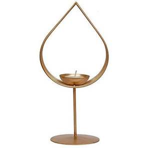 Applique murale décorative en forme d'œil doré, porte-bougie pour la décoration de la maison et du bureau, événements de mariage, fabriquée en Inde - Product Image 1