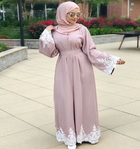 Rich plum <b>modest</b> abaya featuring elegant front pleats. High quality available at wholesale prices. - Product Image 2