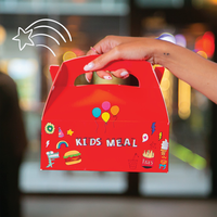 Boîte à friandises Happy Meal personnalisée avec logo Tianxiang, boîte cadeau pour enfants, emballage cadeau pour les fêtes, boîte à ailes de poulet avec poignée, boîte à hamburger