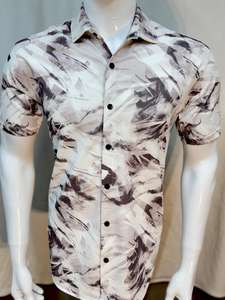 Camisa informal con estampado de camuflaje Premium para hombre, tejido Batik de polialgodón suave, transpirable, antiarrugas, de un solo pecho para primavera - Product Image 2