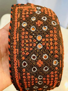 Gorro Tradicional Afgano para Hombre, Hecho a Mano, Étnico, Pashtun, Bordado, Vintage, Islámico, Formal, con Encaje, Color Personalizado - Product Image 5