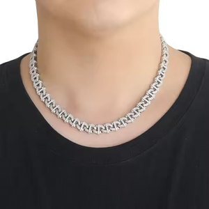 สร้อยคอคิวบาสุดเท่ ประดับเพชรโมอิสซาไนต์ ระยิบระยับ สำหรับคนรักเครื่องประดับสตรีทแวร์ - Product Image 5