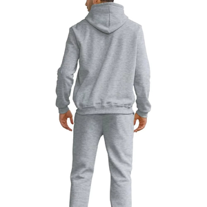 Premium Quality Men's 100% Cotton Tracksuit Customized Logo <b>Hooded</b> Solid Lightweight for Outdoor Running Jogging Winter - Product Image 5