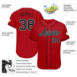 Customized Embroidered Logo Baseball Jersey Summer Wear Baseball Shirts Unisex Full Button Down 100% Polyester Moisture-Wicking - Product Image 3