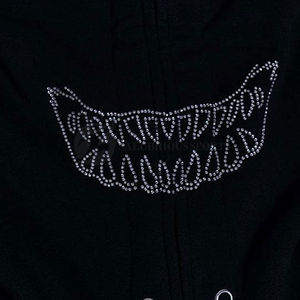 Wholesale High Quality Heavyweight <b>Zip</b> up Fitness Hoodie Custom Patch <b>Hooded</b> Rhinestone Hoodies for Men Oversized Blank Wear - Product Image 5