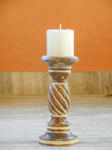 Bougeoir fait main en détresse en bois décor à la maison décor rustique de Noël et de Pâques - Product Image 6