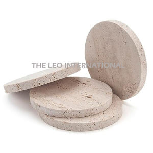 Juego de 4 Posavasos de Mármol Blanco, Forma Redonda, Acabado Natural, Decoración de Mesa, Utensilios de Cocina, Vajilla - Product Image 3