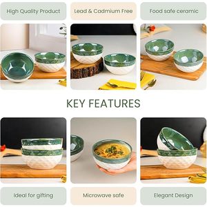 Tazón de Cerámica de Primera Calidad, Ideal para Restaurantes, Hoteles y Servicio en el Hogar, Tazón de Cerámica con Esmalte Colorido, Perfecto para Ensaladas y Frutas - Product Image 6