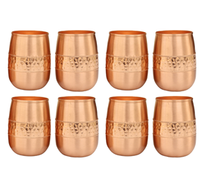 Koi Premium Copperware Tasses en cuivre du voyageur de qualité pour les bienfaits pour la santé de l'Ayurveda Gobelets en verre à eau martelés en cuivre pur - Product Image 5