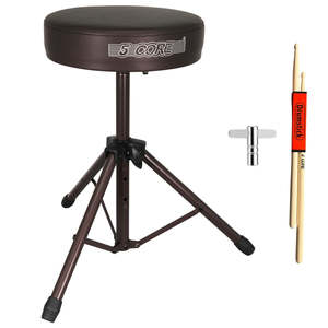 5 Core Drum Throne 3 Thick Padded Memory Foam Comfortable Drummer <b>Stool</b> 330Lb Capacity Adjustable - Product Image 1